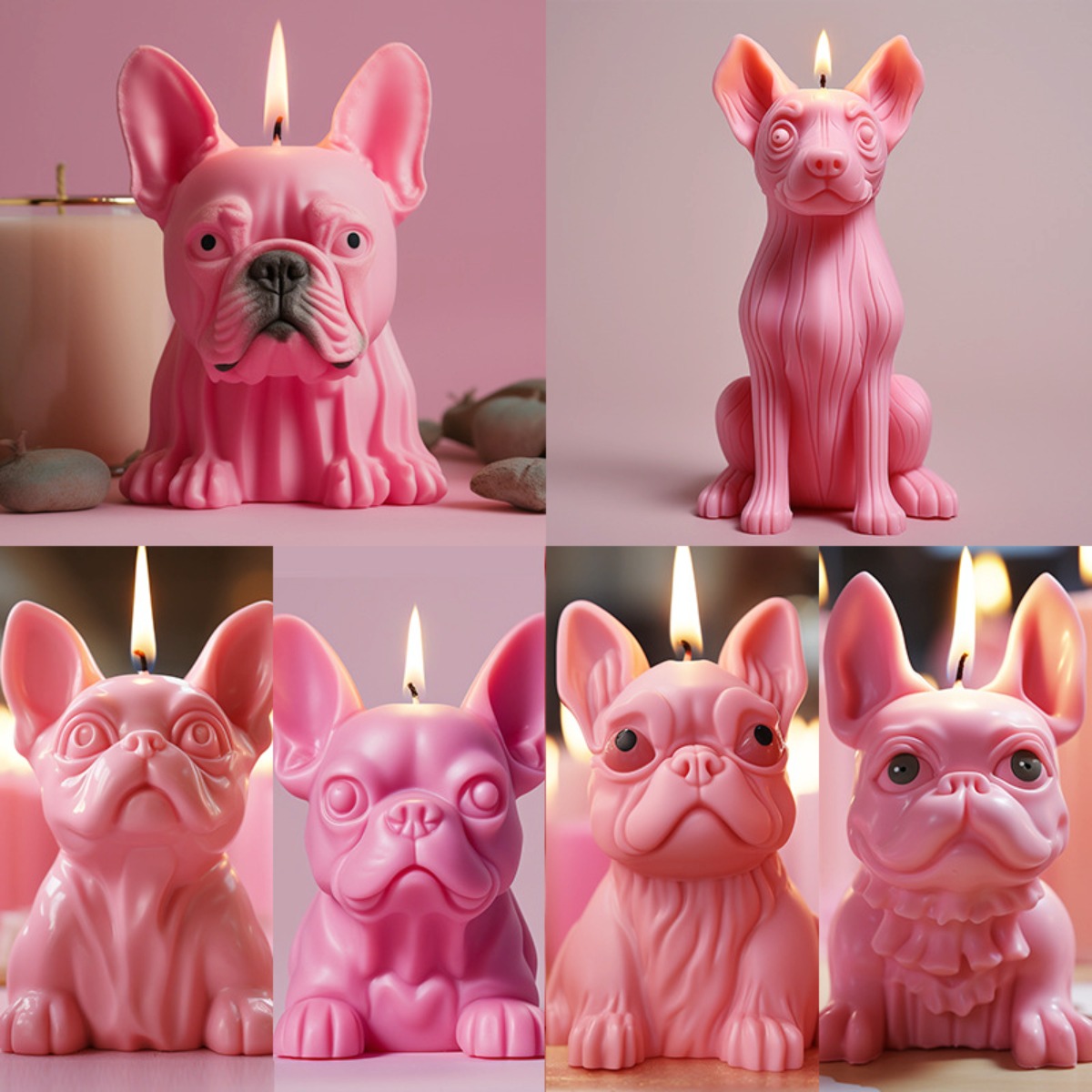Candle Making Set - Pekingese Puppy Pug Animal Candle Silicone