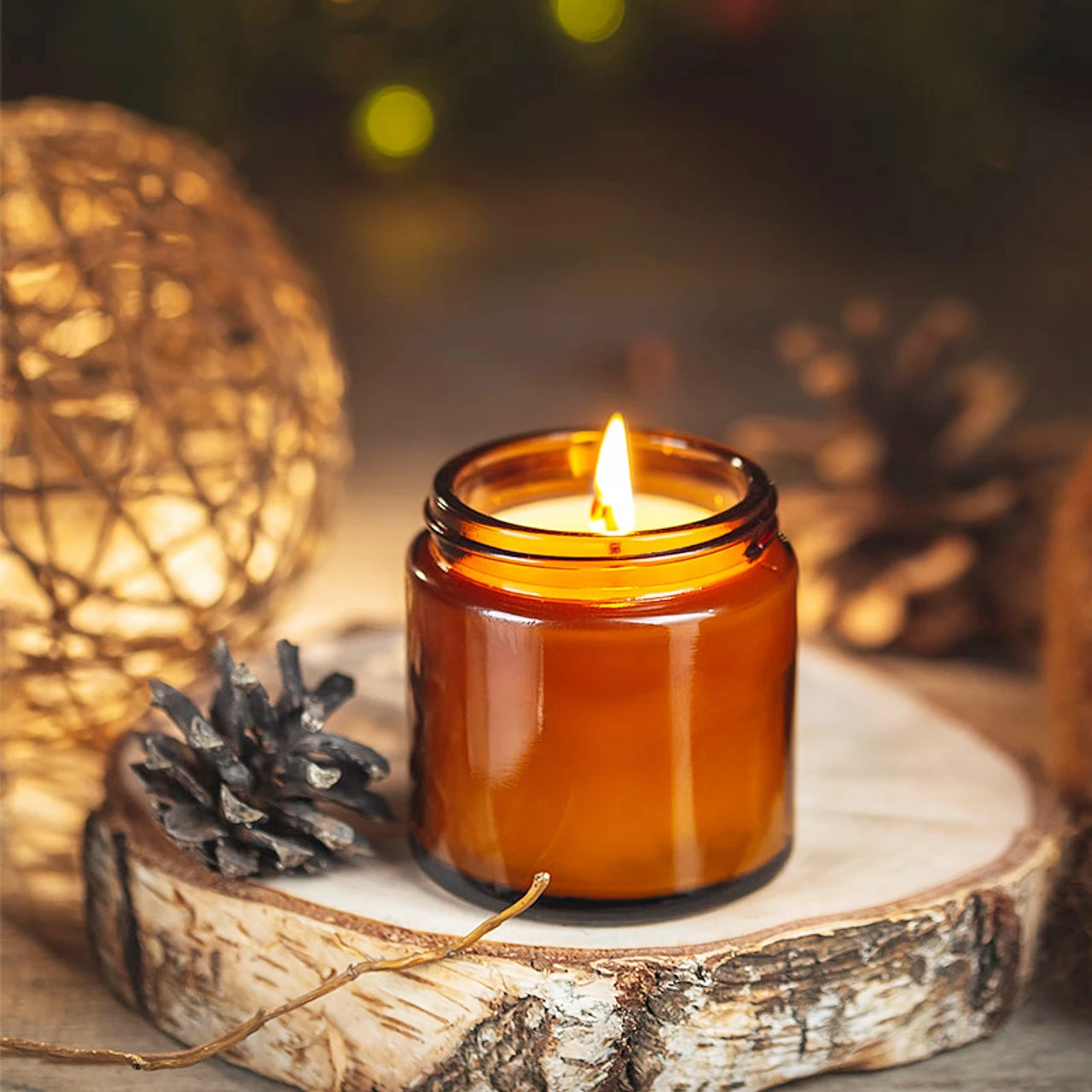 Glass Candle Jars, 4oz Amber R - Candle Making Jars With Lids recension och pris