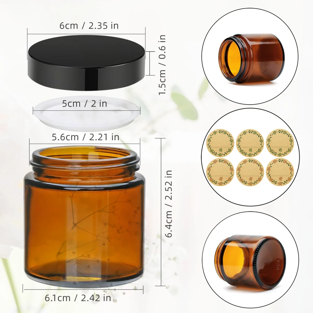 Glass Candle Jars, 4oz Amber R - Candle Making Jars With Lids recension och pris