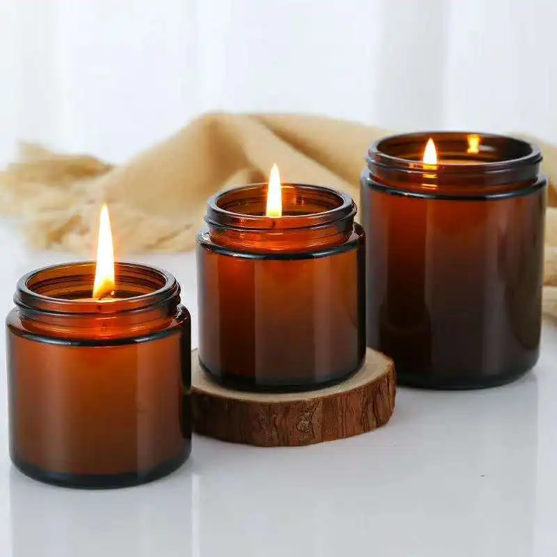 Glass Candle Jars, 4oz Amber R - Candle Making Jars With Lids recension och pris