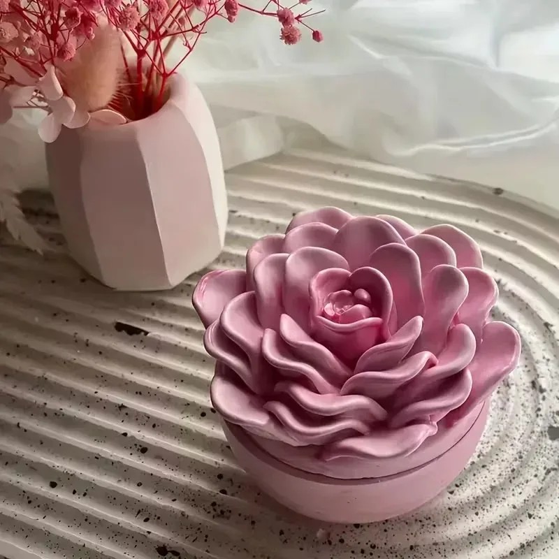 top quality 3d rose flower can - Candle Making Jars With Lids recension och pris