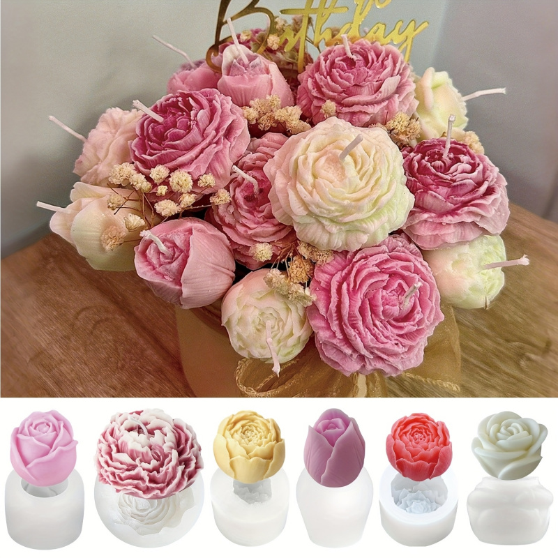 6Floral Bouquet Silicone Candl - Candle Making Set recension och pris