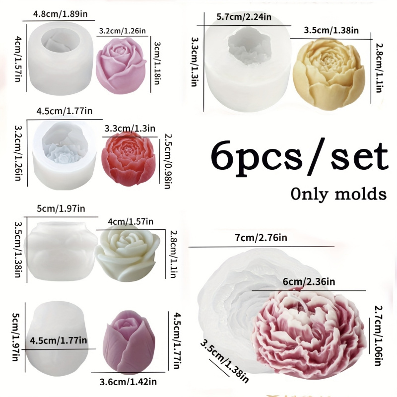 6Floral Bouquet Silicone Candl - Candle Making Set recension och pris