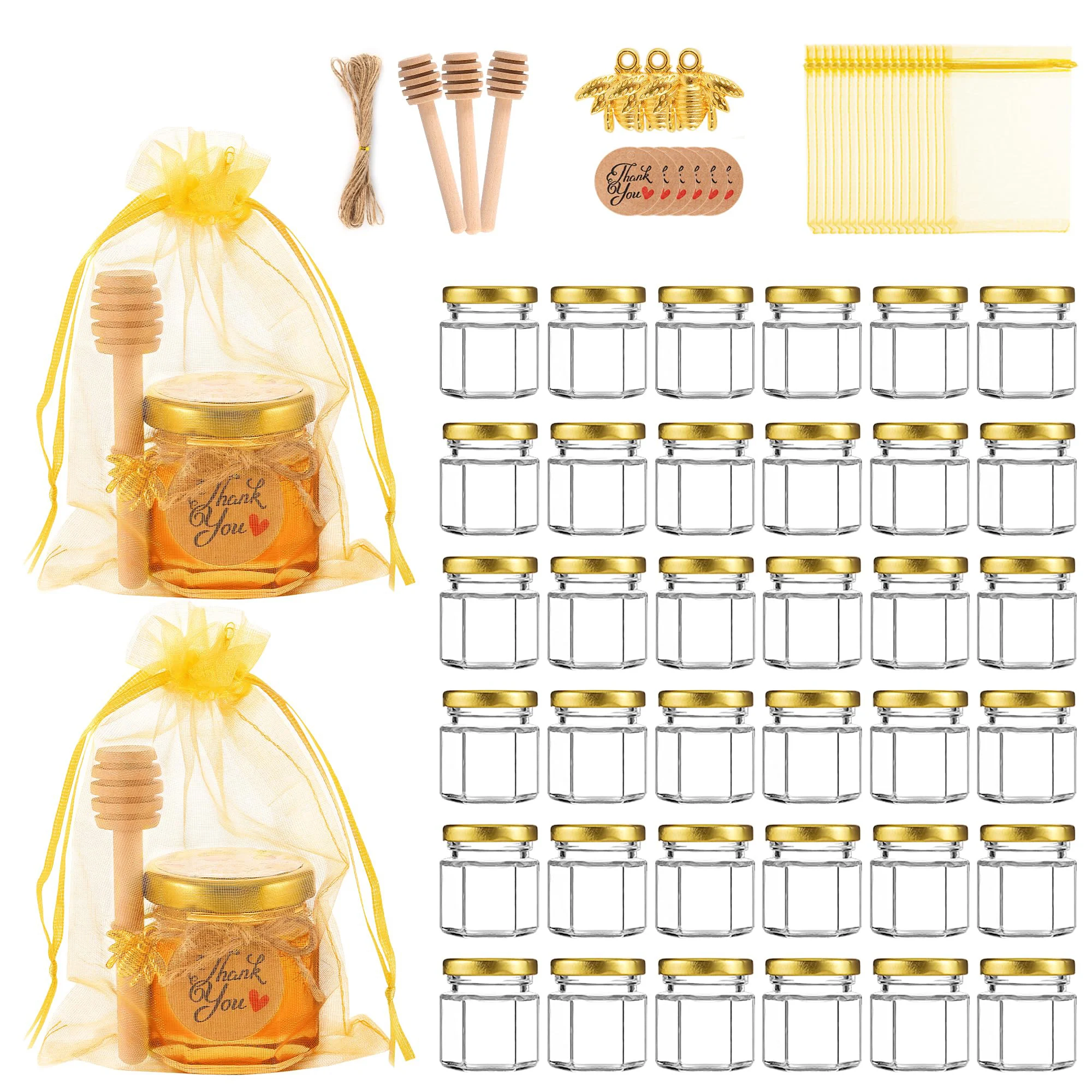 1.5Oz Hexagon Mini Glass Honey - Candle Making Glass Jars recension och pris