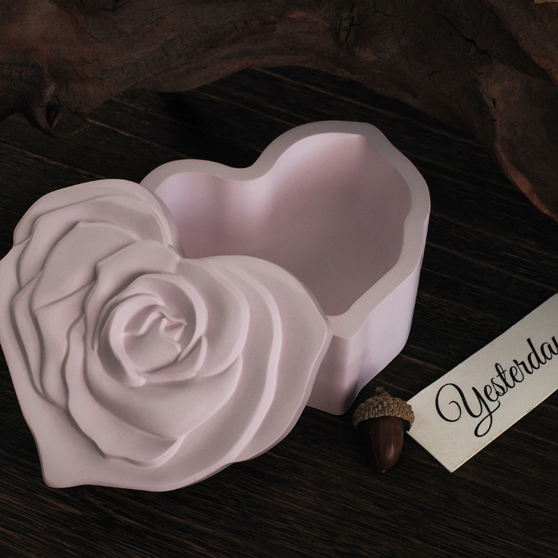 Heart Shape Rose Silicone Mold - Candle Making Jars With Lids recension och pris