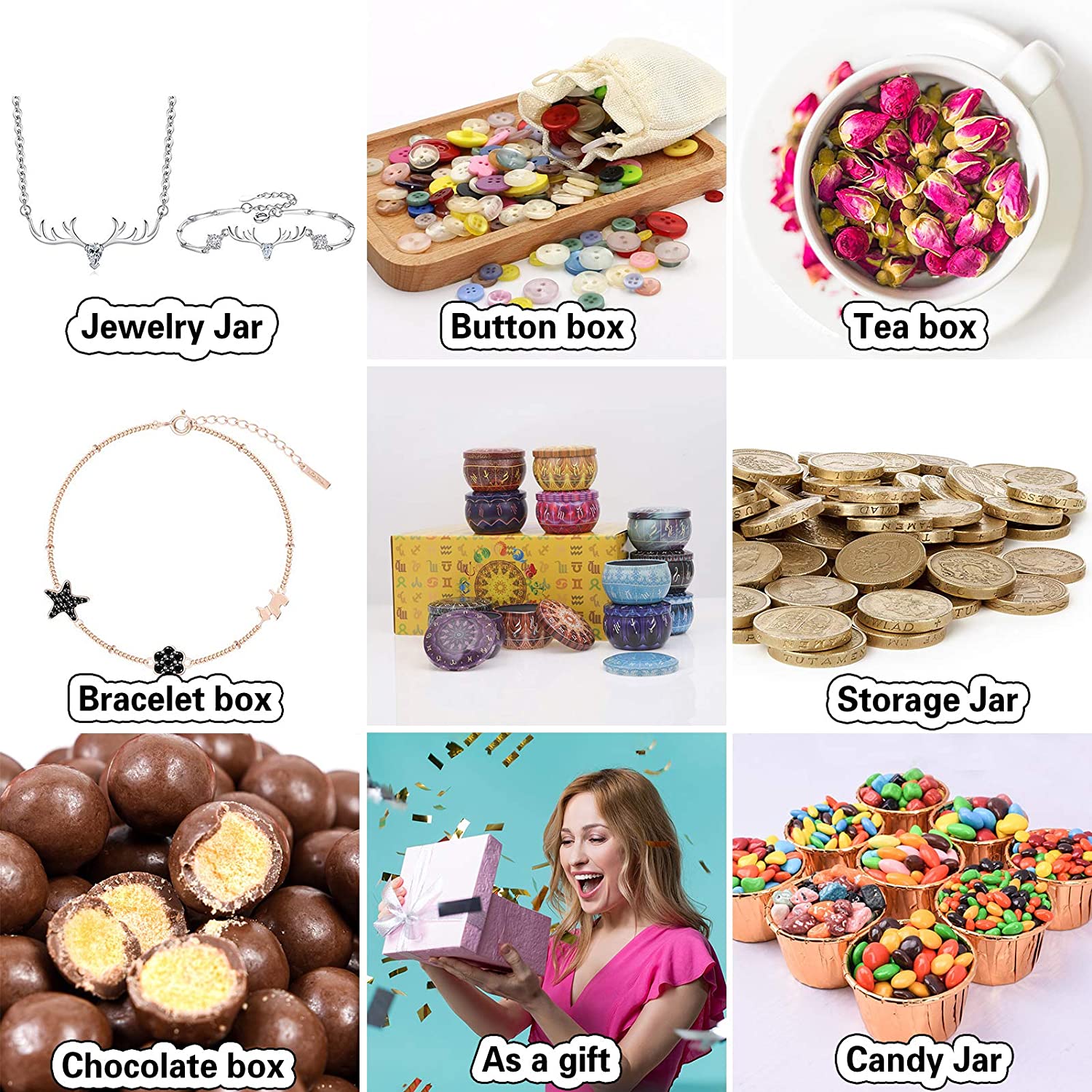 12 pack Candle Tins Round Cand - Candle Making Jars With Lids recension och pris