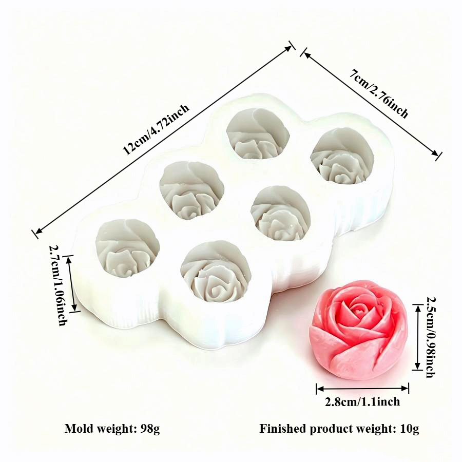 6pcs Set of Rose Flower Silico - Candle Making Set recension och pris