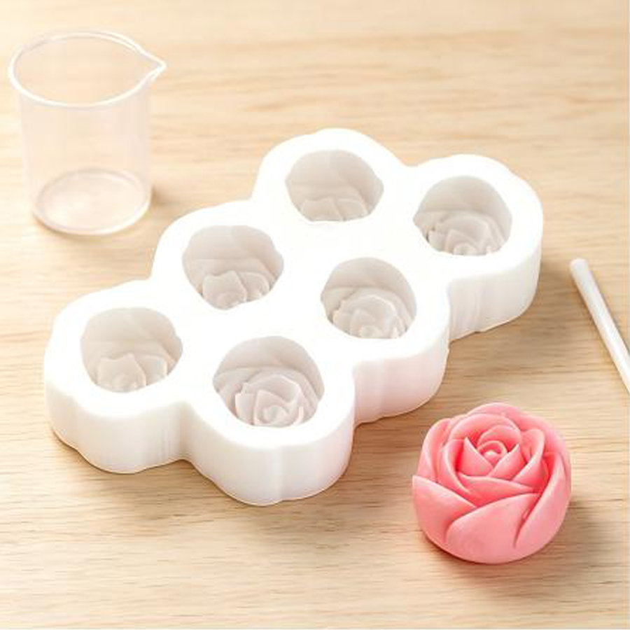 6pcs Set of Rose Flower Silico - Candle Making Set recension och pris