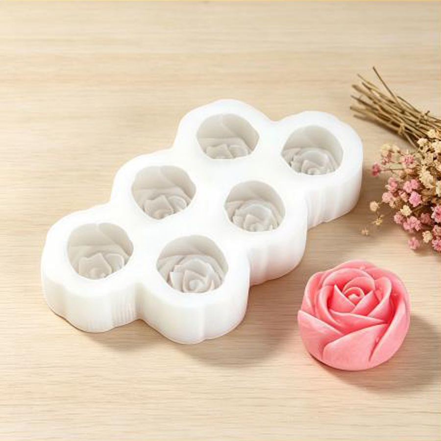 6pcs Set of Rose Flower Silico - Candle Making Set recension och pris