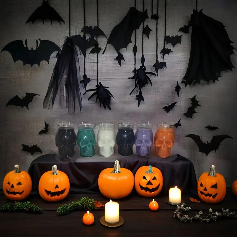 6 Pack Halloween Transparent S - Candle Making Jars With Lids recension och pris
