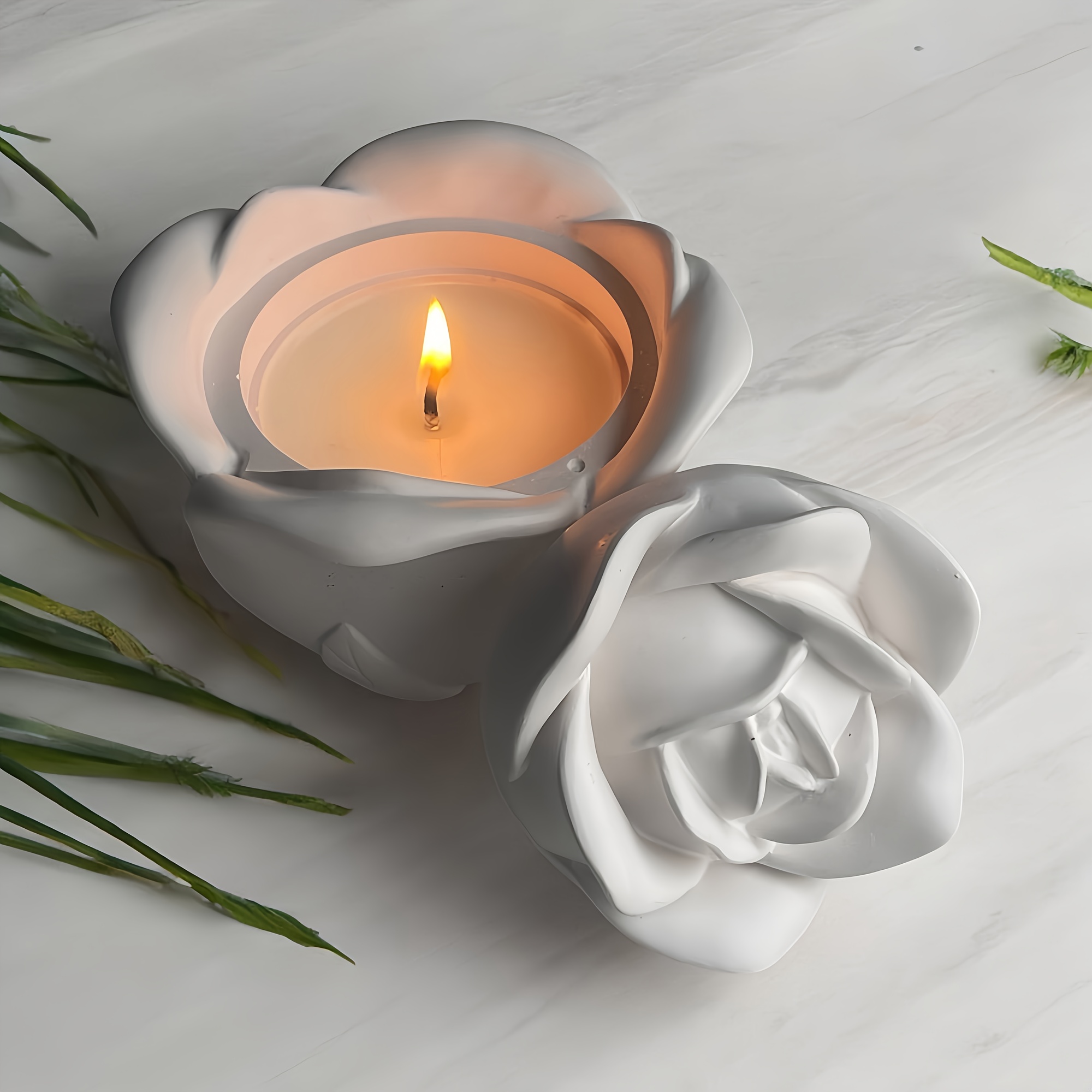 2-Piece Set Rose Shaped Silico - Candle Making Set recension och pris