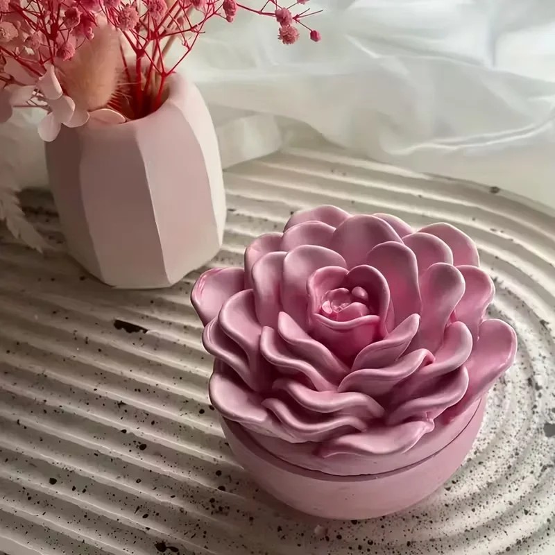 top quality 3d rose flower can - Candle Making Jars With Lids recension och pris
