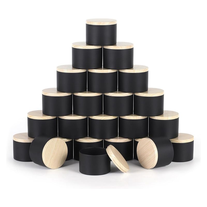24 Pack 4 Oz Black Candle Tins - Candle Making Jars With Lids recension och pris