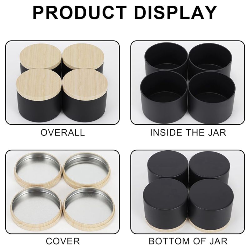 24 Pack 4 Oz Black Candle Tins - Candle Making Jars With Lids recension och pris
