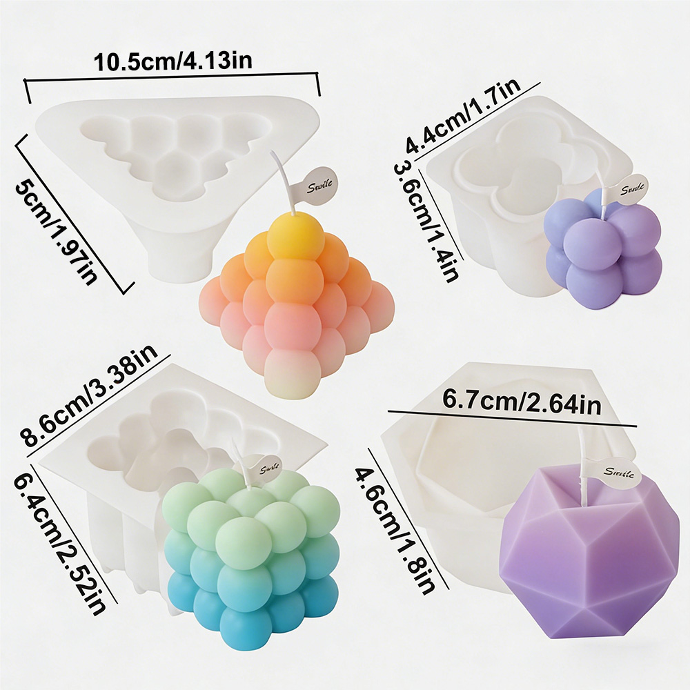 3D Bubble Cube Silicone Candle - Candle Making Set recension och pris