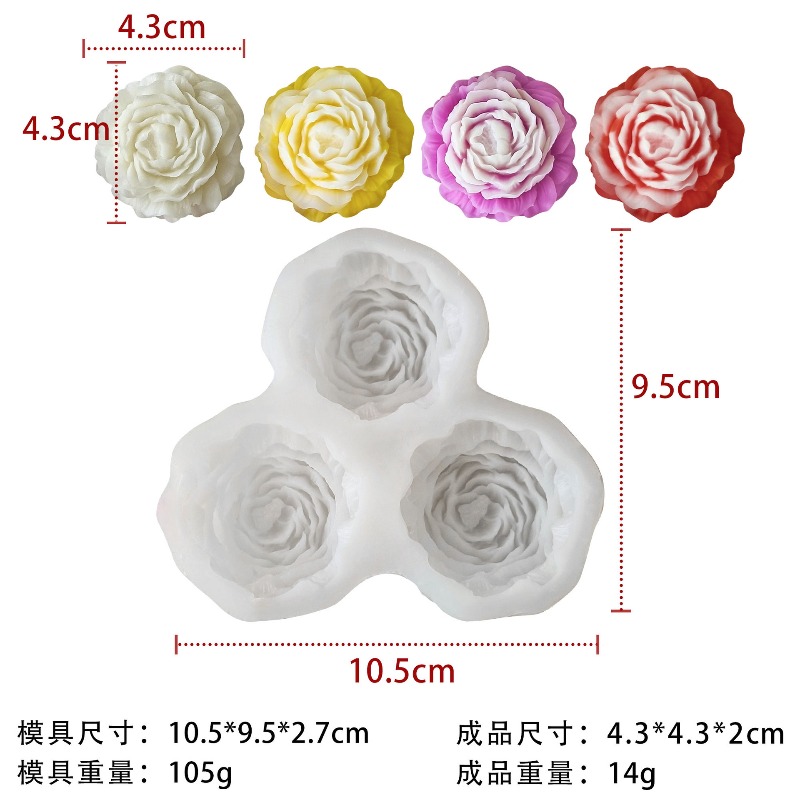 3pcs/set Peony Flower Candle S - Candle Making Set recension och pris